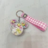 Mickey Mouse head oil keychain, exquisite and cute, sand floating bottle, schoolbag pendant, decoration, car key pendant Specification image